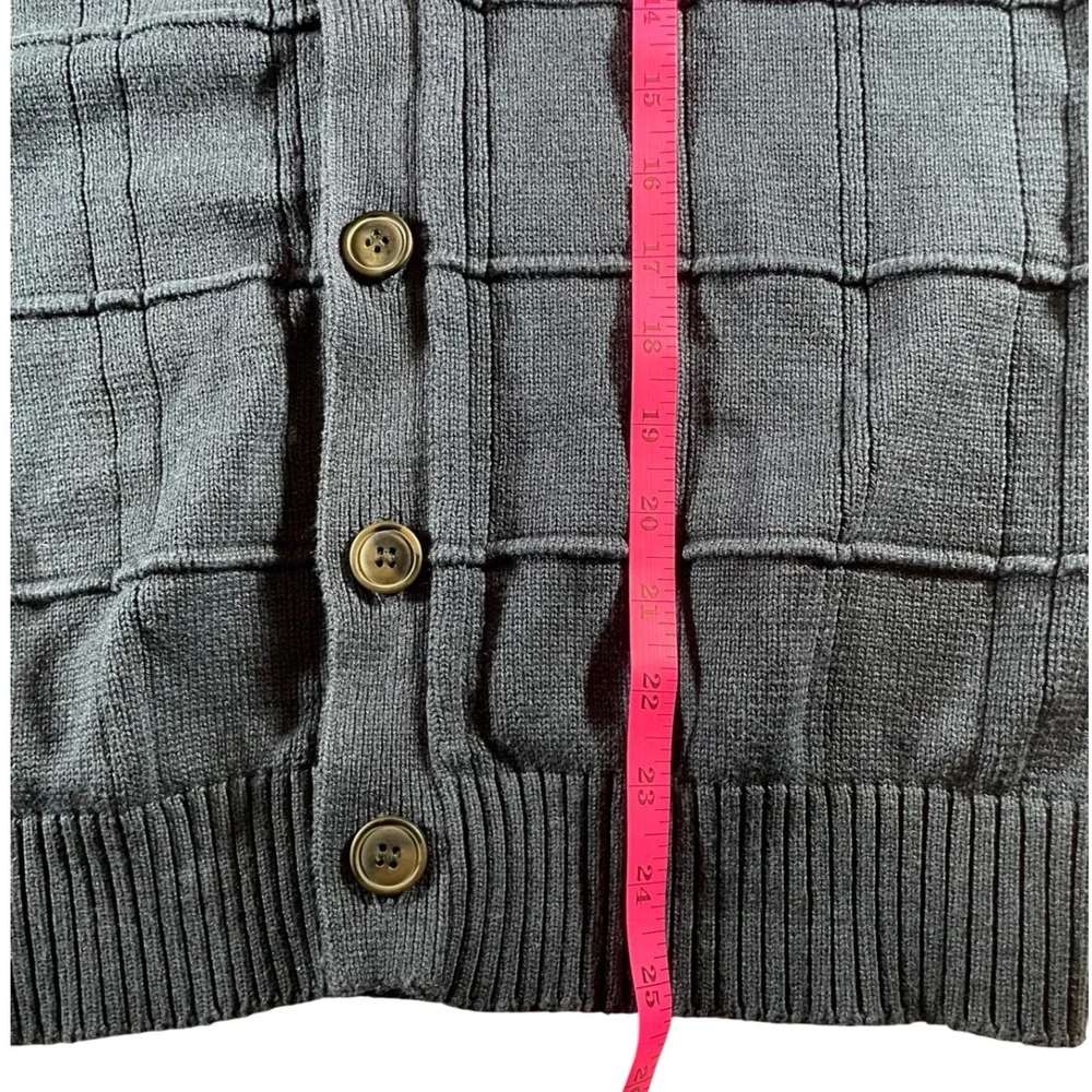 Oscar de la Renta Men Navy Blue  Sweater Button Front L Eclectic Grandpa Coastal